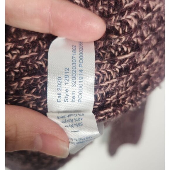 Marine Layer Women's Sz. L Plum Multi V Neck Sweater - Picture 4 of 7